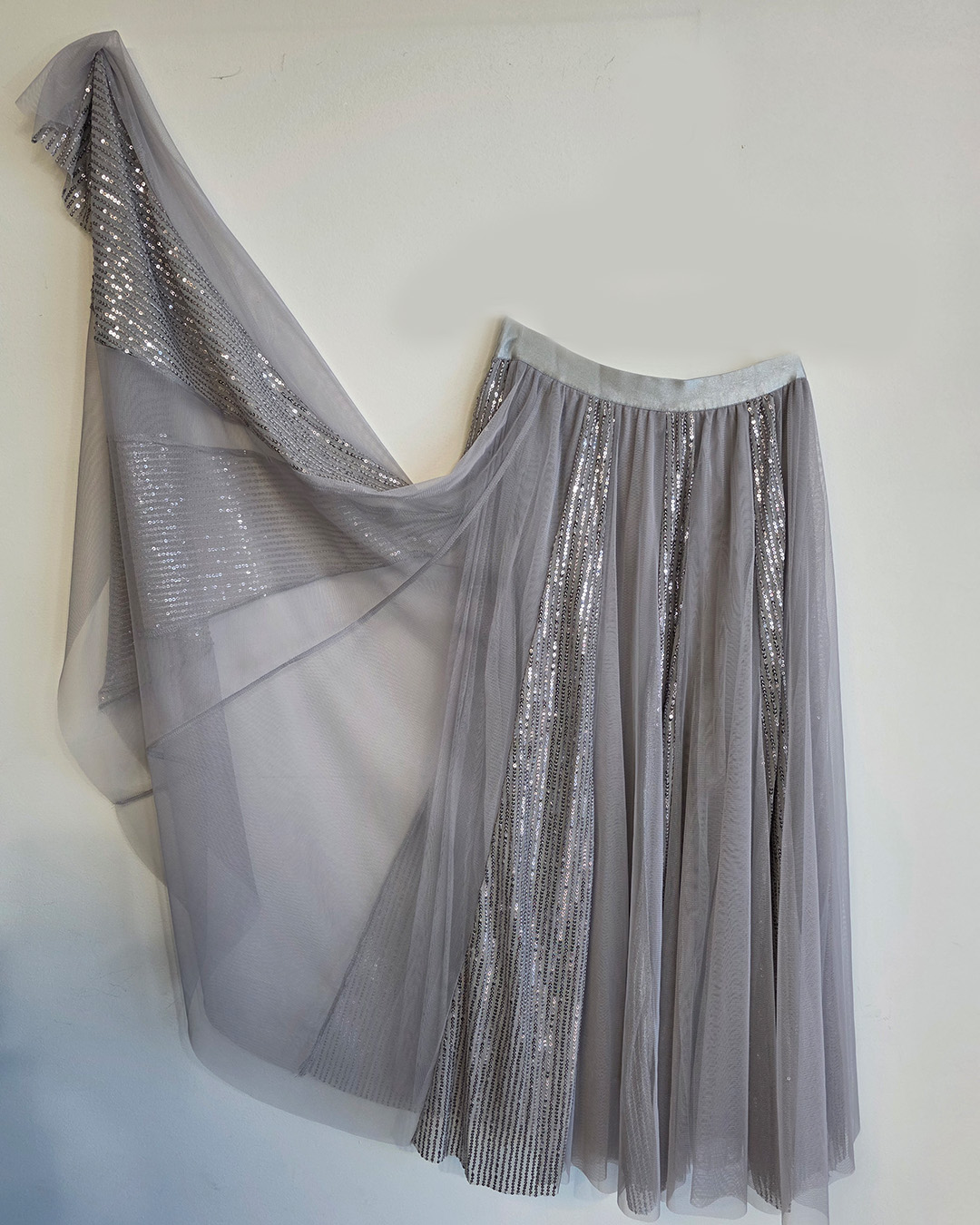 Platinum Chiffon Skir